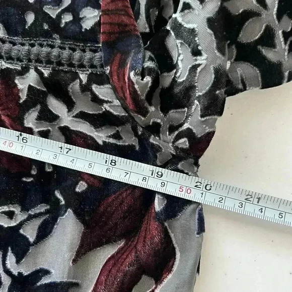 Abercrombie & Fitch Mini Dress S Floral Burnout Lined Black Burgundy Whimsigoth - Picture 13 of 14